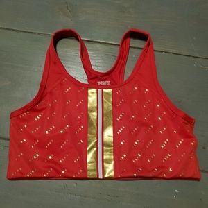 PINK red sports bra sz lrg